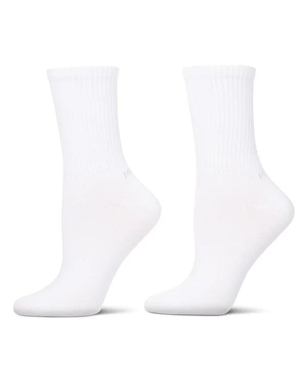 Memoi Womens 2 Pair Pack Thin Ribbed Crew Socks - Mo-612