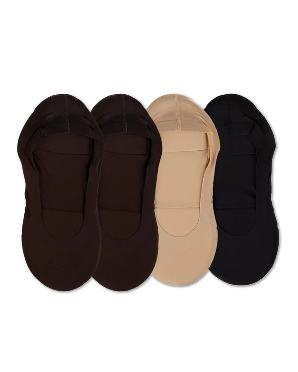 Memoi 4 Pairs Womens Cushioned Fine Edge Sock Liner - Mp044