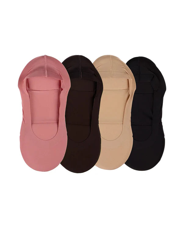 Memoi 4 Pairs Womens Cushioned Fine Edge Sock Liner - Mp044