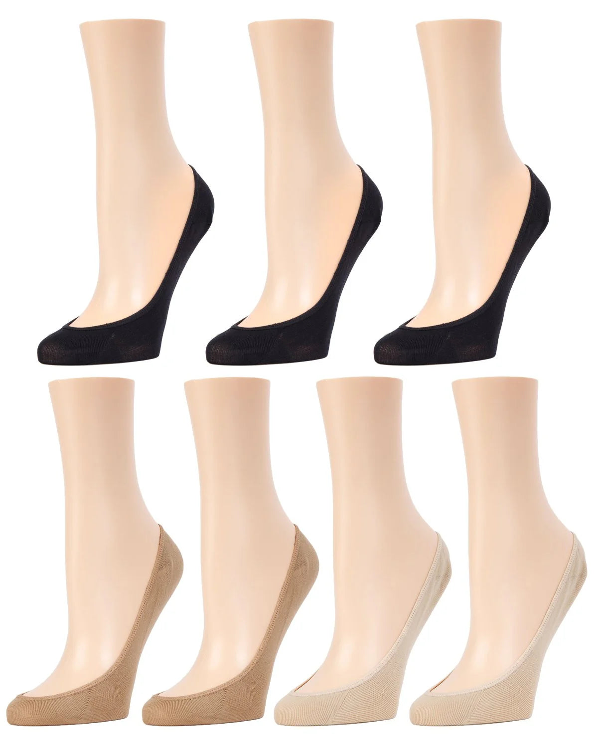 Memoi No-Show Micro Shoe Liners 7-Pack - Mp050