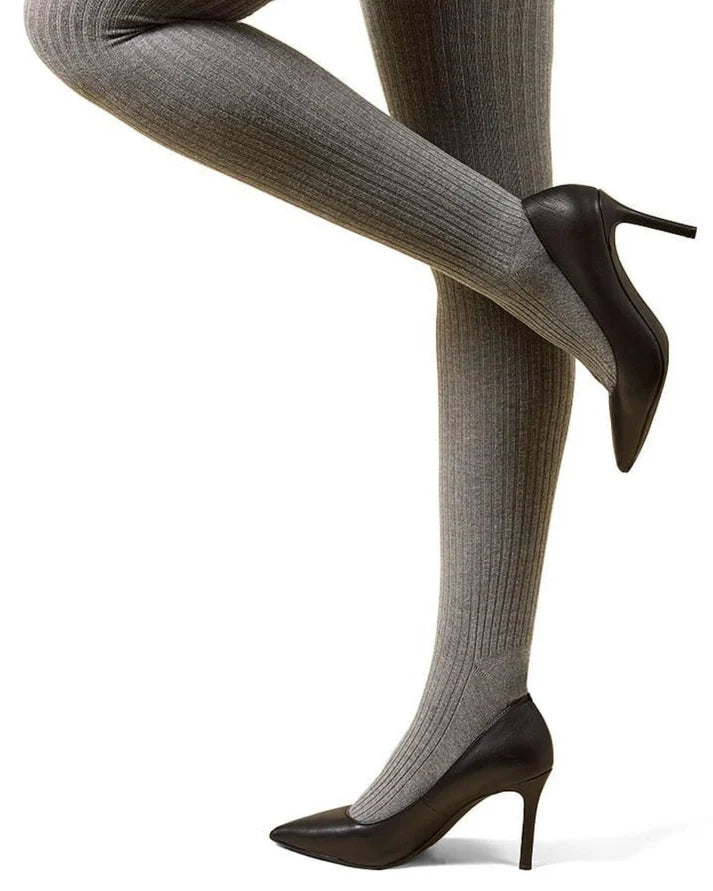 Memoi Boston Ribbed Cotton Blend Sweater Tights - MO-327