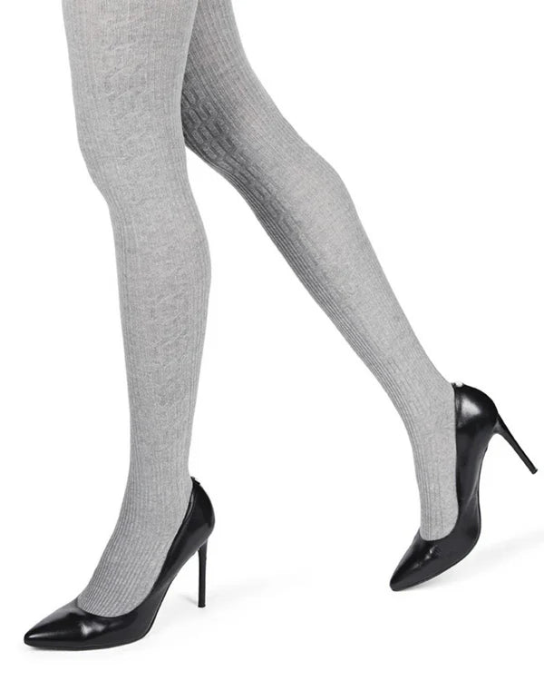 Memoi Portland Side Cable Knit Sweater Tights - Mo-360