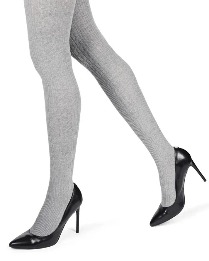 Memoi Portland Side Cable Knit Sweater Tights - Mo-360