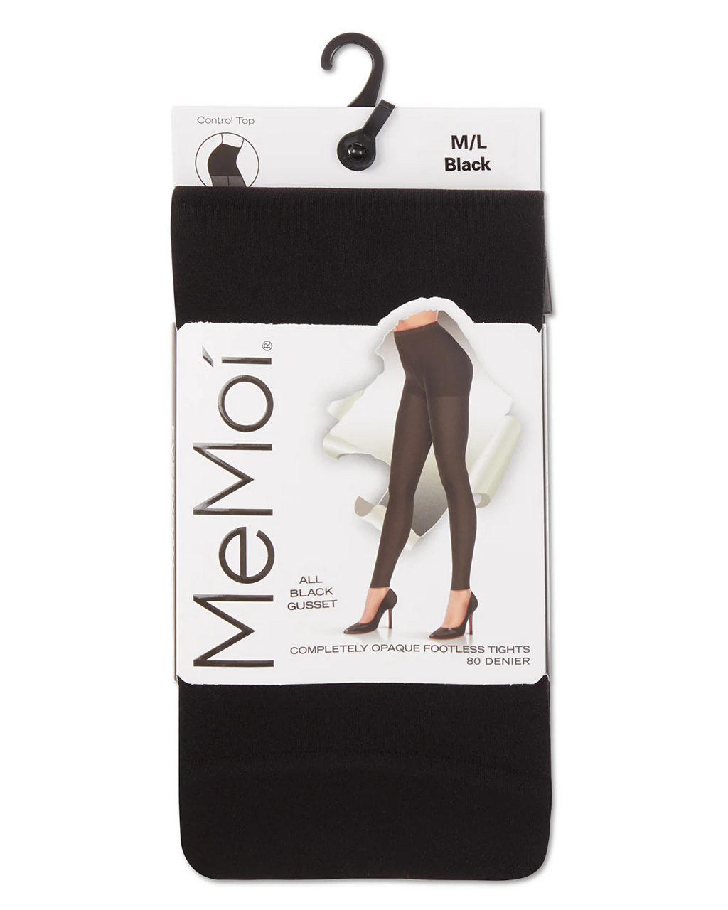 Memoi Completely Opaque 80 Denier Control Top Footless Tights - Mo-343