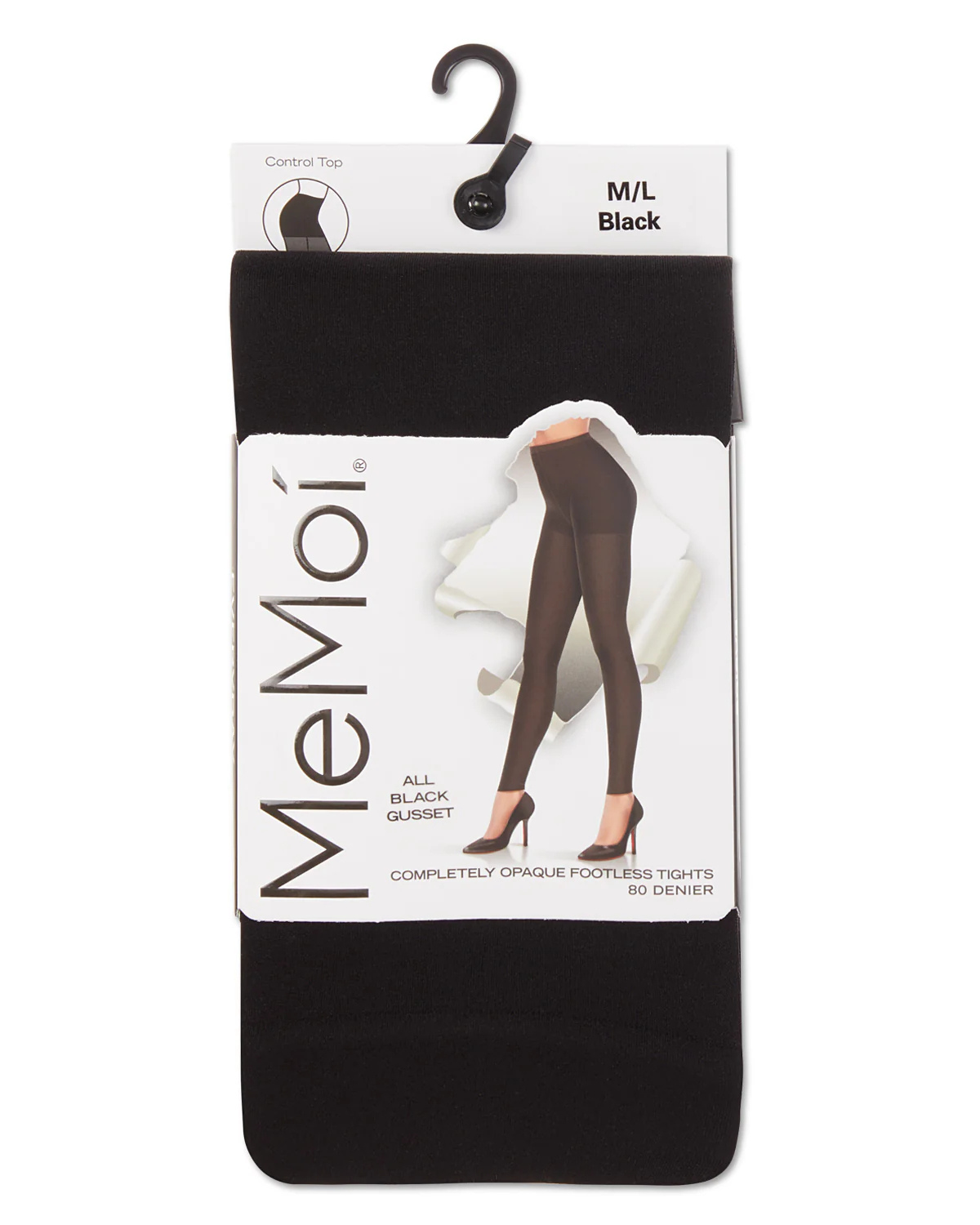 Memoi Completely Opaque 80 Denier Control Top Footless Tights - Mo-343