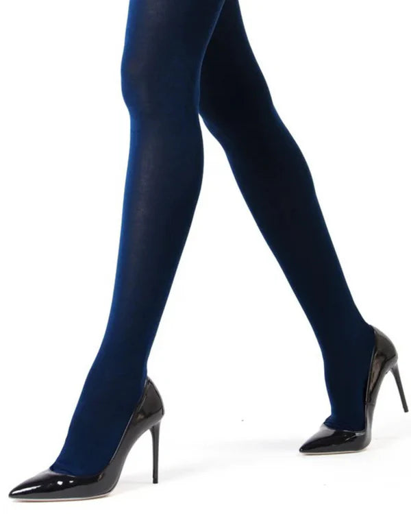 Memoi Womens Brooklyn Flat Knit Cotton Blend Sweater Tights - Mo-325