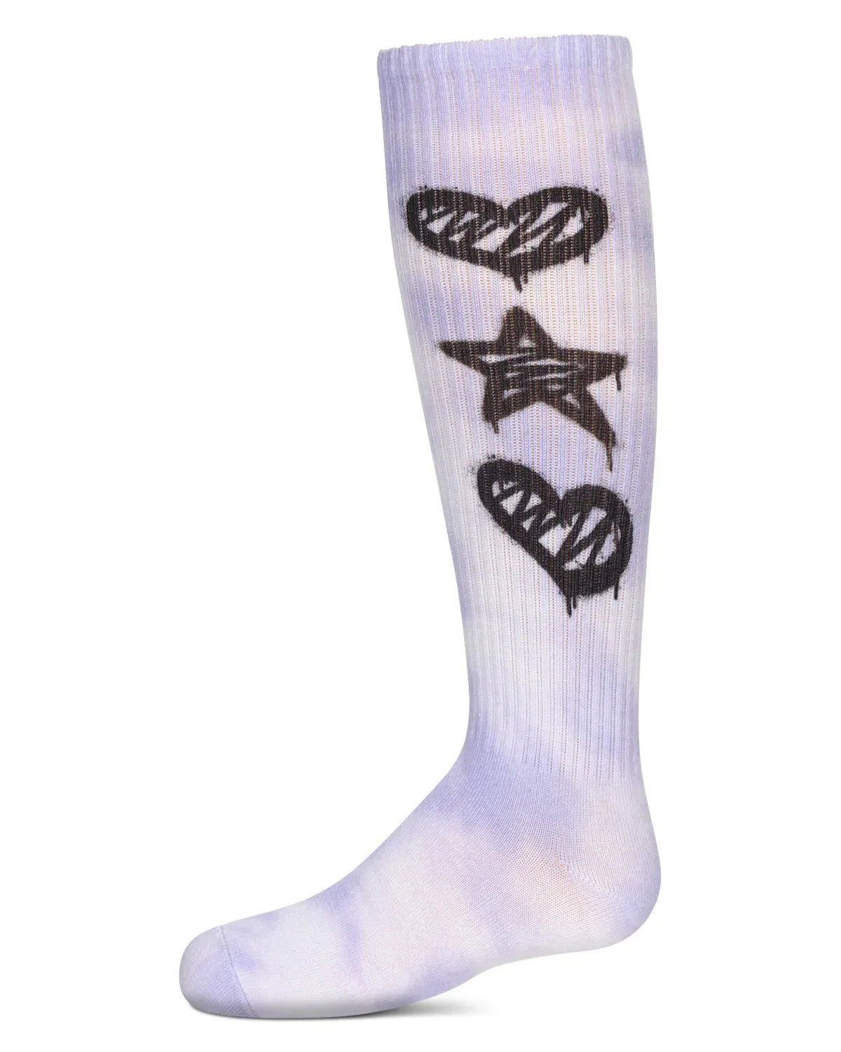 Girls’ Tie-Dye Knee-High Socks – Colorful Graffiti Design & Ultra-Soft Comfort